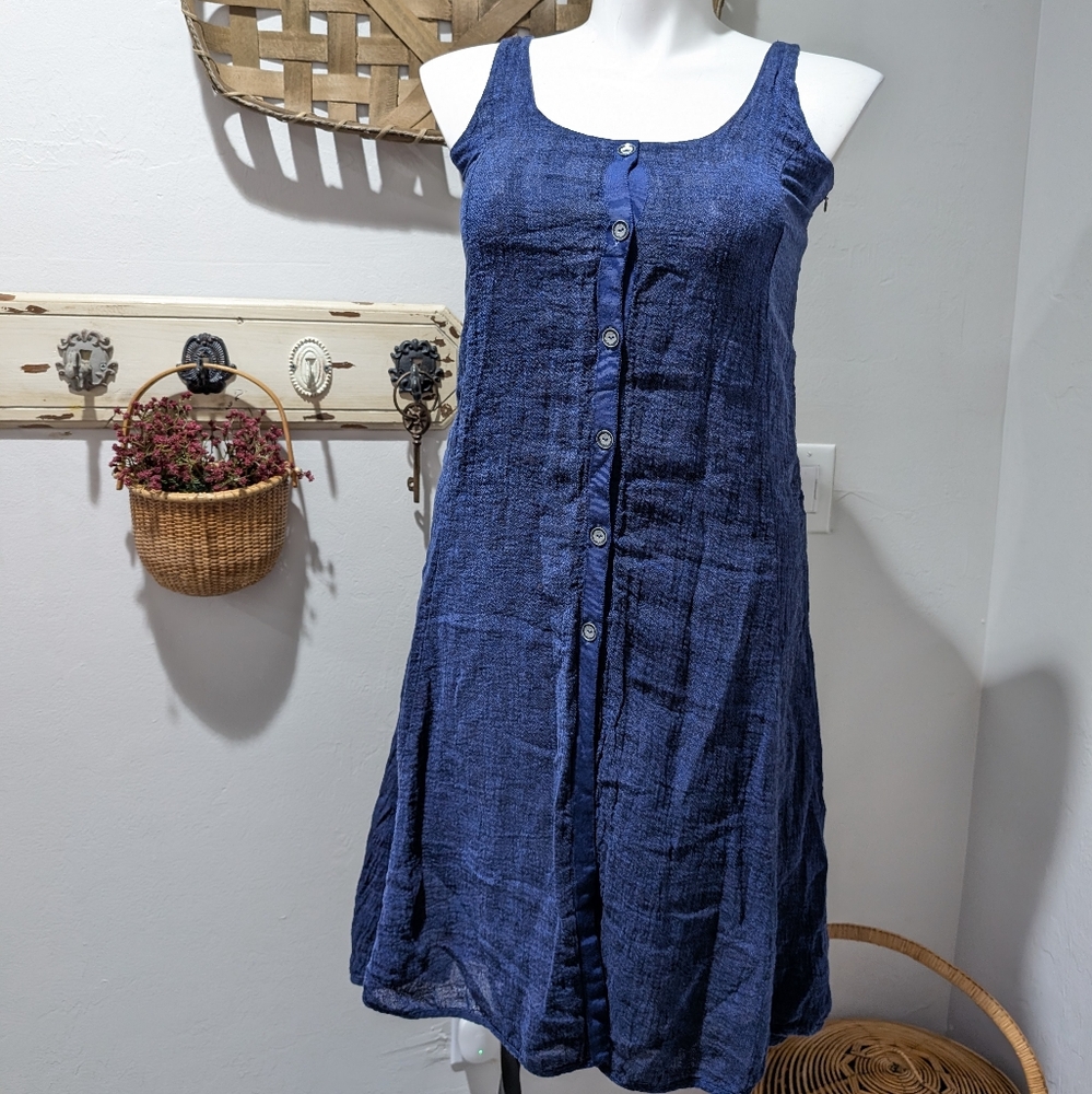 Crea concept blue  summer dress button down size m blue size‎ 40